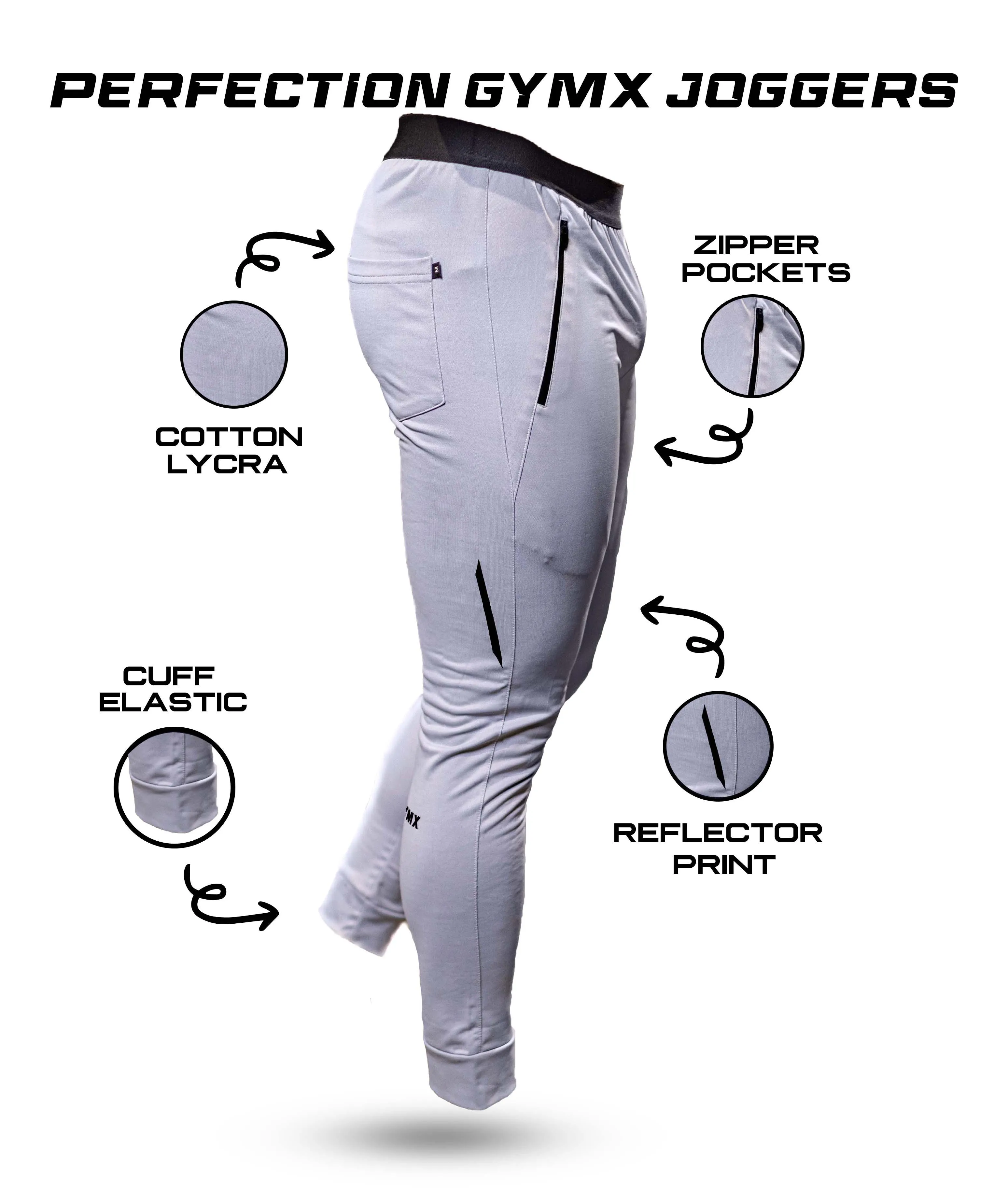 102 Perfection GymX Joggers: Light Grey