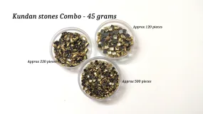 45 Grams White Kundan Stones -Small combo, Kundans Bezels Pastable for Jewellery Making, Craft Works, Embroidery Works,Mixed sha