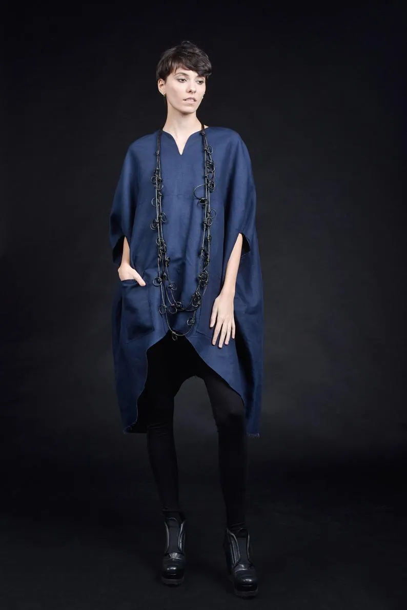 Aakasha  |Linen Plain Medium Handmade Oversized Tunics