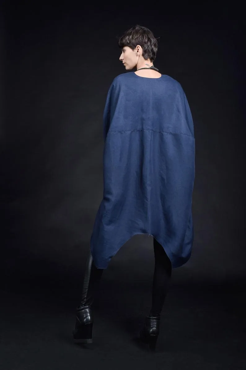 Aakasha  |Linen Plain Medium Handmade Oversized Tunics