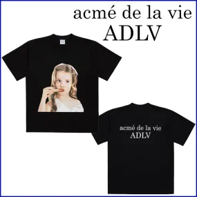 acme de la vie  |Crew Neck Unisex Street Style U-Neck Plain Cotton