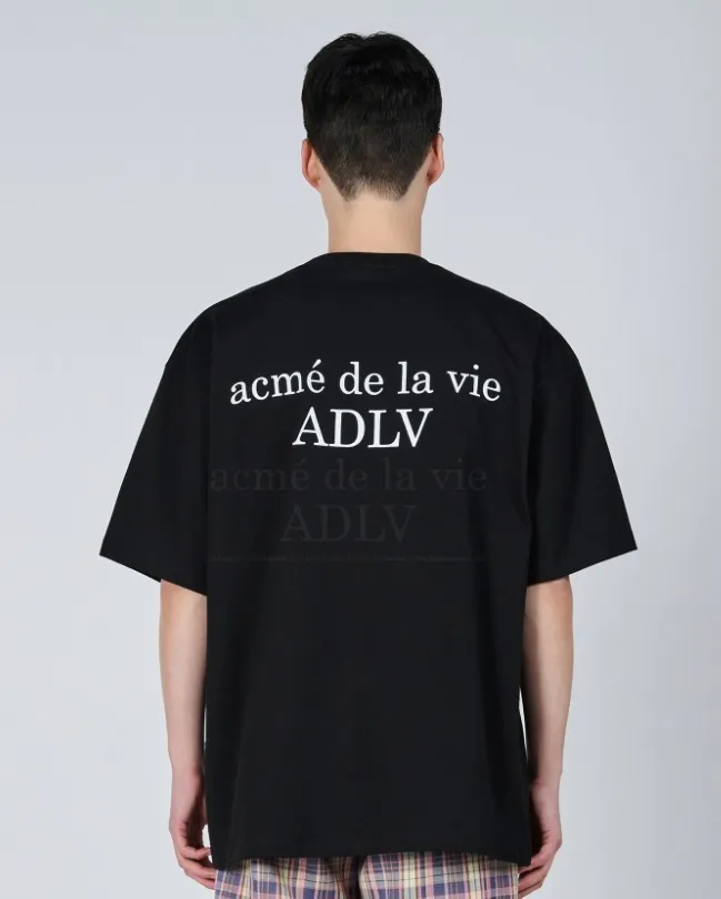 acme de la vie  |Plain Cotton Short Sleeves Oversized T-Shirts