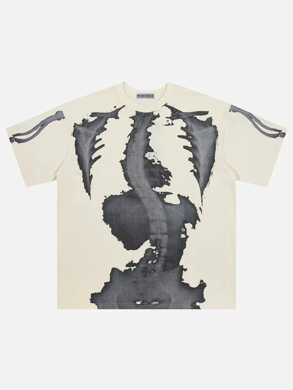 Aelfric Eden  |Skull Unisex Street Style Cotton Short Sleeves Oversized