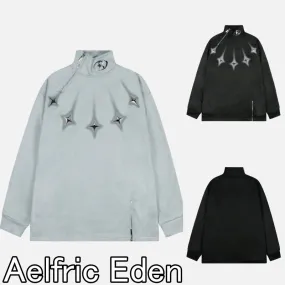 Aelfric Eden  |Star Unisex Street Style Long Sleeves Plain Oversized