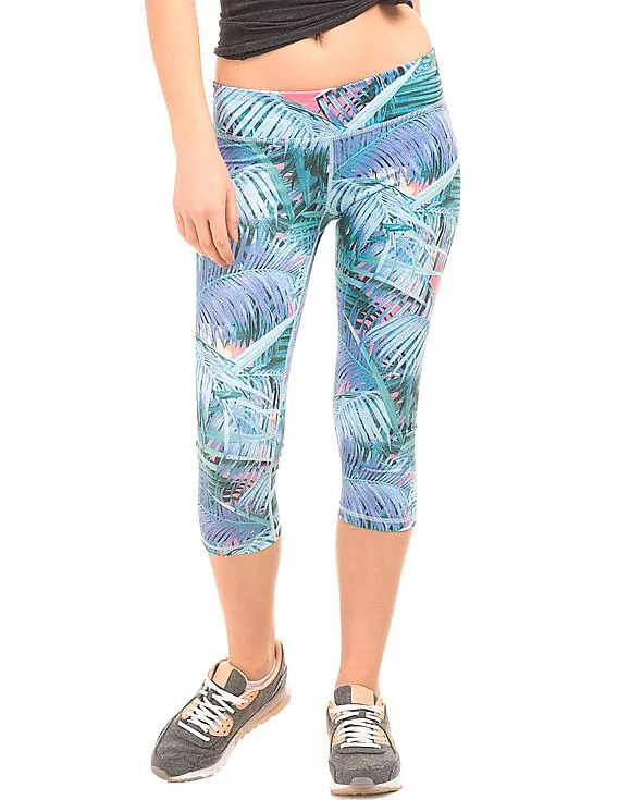 Aeropostale Tropical Print Cropped Leggings