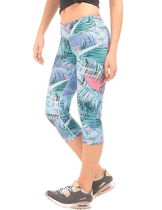 Aeropostale Tropical Print Cropped Leggings