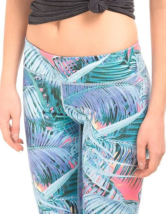 Aeropostale Tropical Print Cropped Leggings