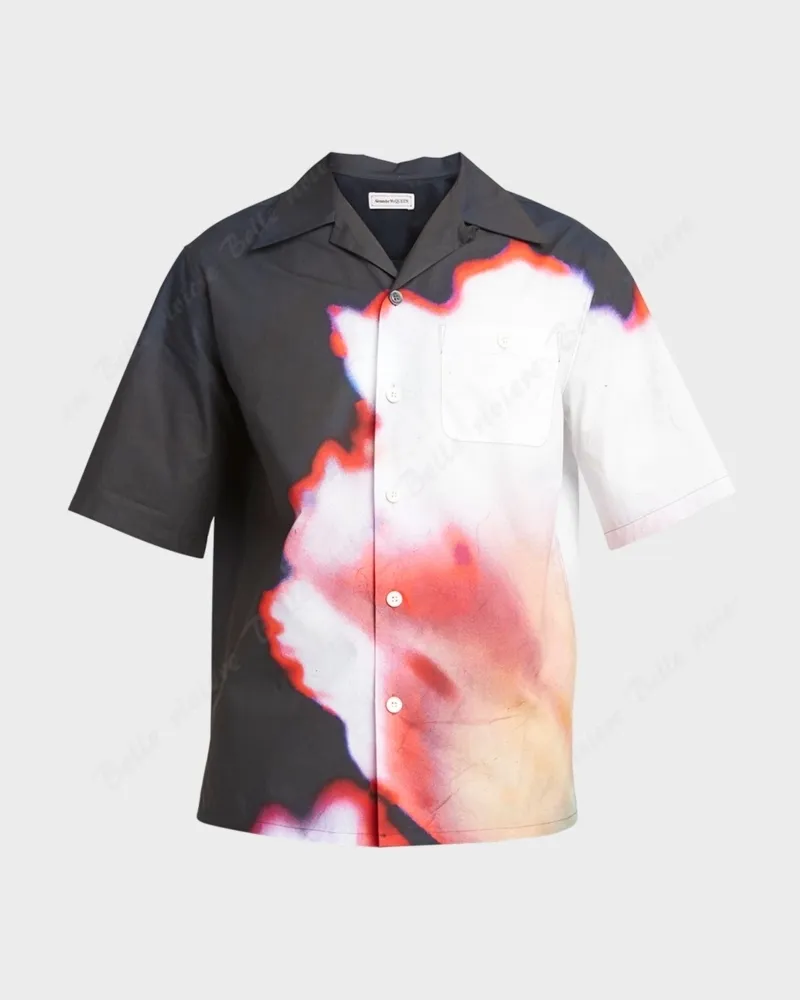 alexander mcqueen  |Unisex Street Style Cotton Short Sleeves Oversized Shirts