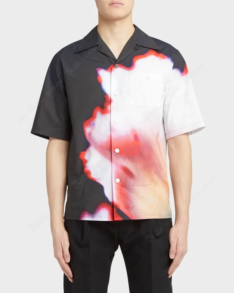 alexander mcqueen  |Unisex Street Style Cotton Short Sleeves Oversized Shirts