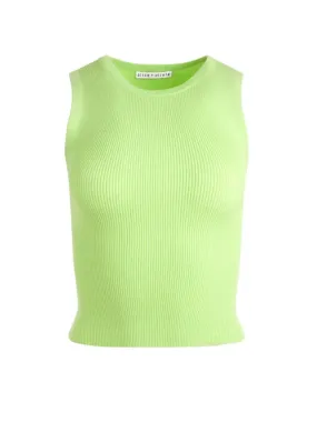 Alice + Olivia Tonita Ribbed Tank in Sharp Green