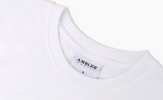 AMBLER  |U-Neck Cotton Oversized Logo T-Shirts