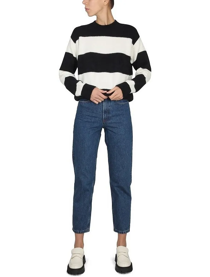 A.P.C.  |Crew Neck Stripes Casual Style Unisex Wool Rib Street Style