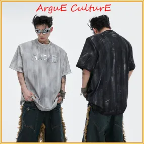 Argue Culture  |Unisex Street Style U-Neck Cotton Short Sleeves Oversized