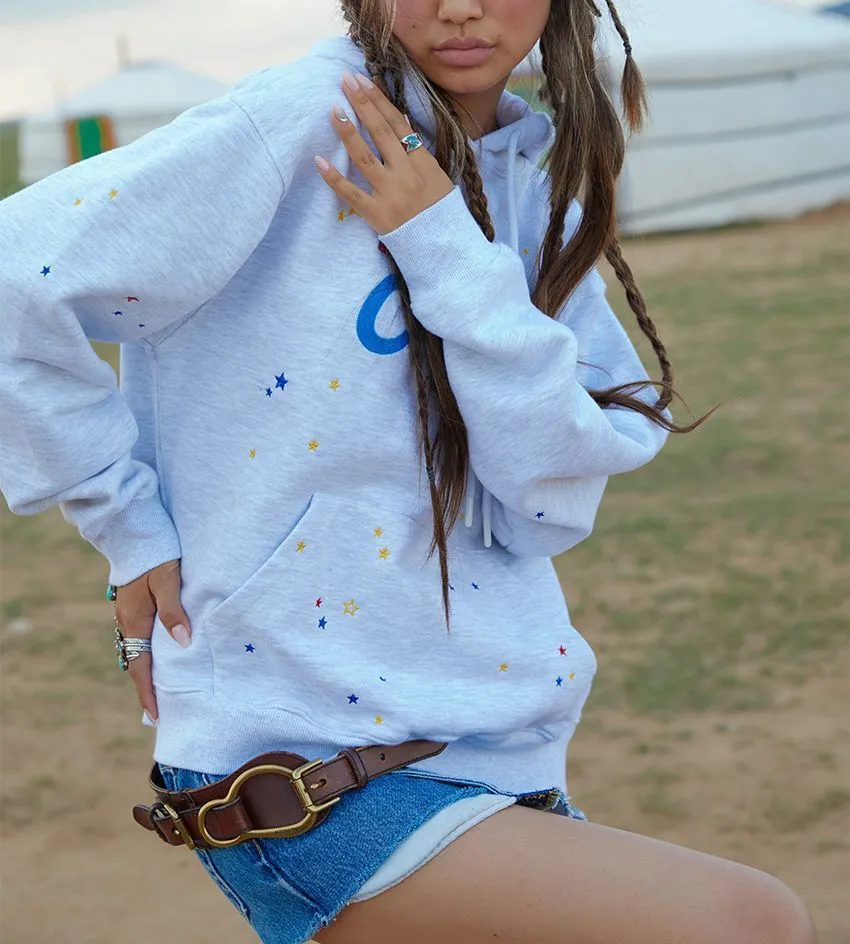 as if calie  |Star Street Style Long Sleeves Oversized Logo