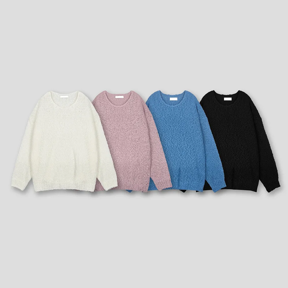 ASCLO  |Casual Style Unisex Street Style U-Neck Long Sleeves Plain