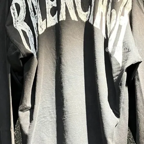 BALENCIAGA  |24SS LOGO BLACK 1-4 SIZE T-SHIRTS