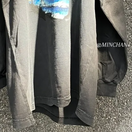 BALENCIAGA  |24SS LOGO BLACK 1-4 SIZE T-SHIRTS