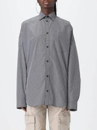 BALENCIAGA  |Gingham Casual Style Unisex Street Style Long Sleeves