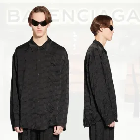 BALENCIAGA  |Monogram Unisex Street Style Long Sleeves Oversized Logo