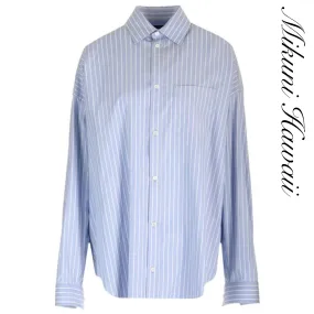 BALENCIAGA  |Stripes Casual Style Long Sleeves Cotton Office Style