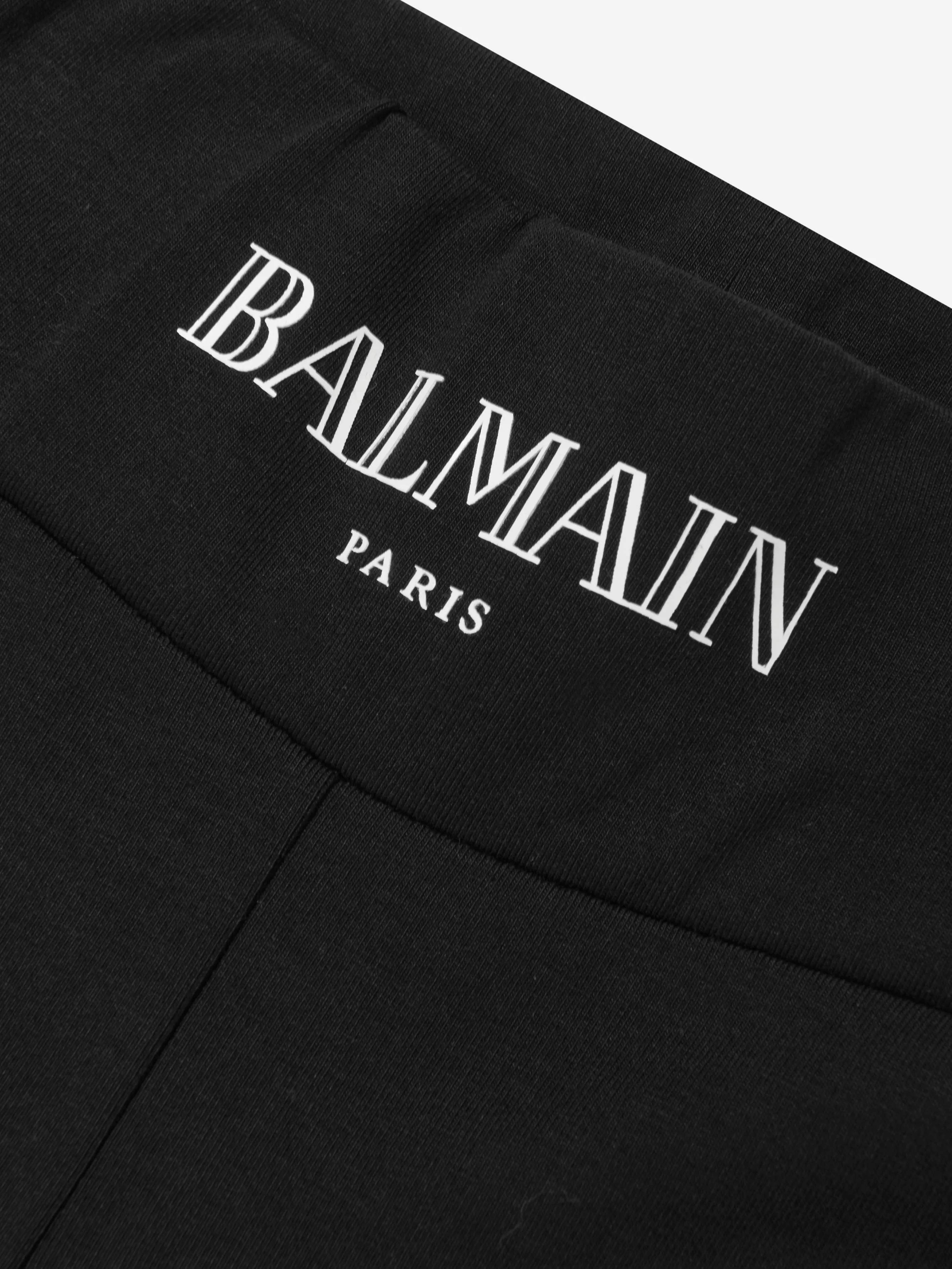 Balmain Girls Flared Logo Leggings in Black