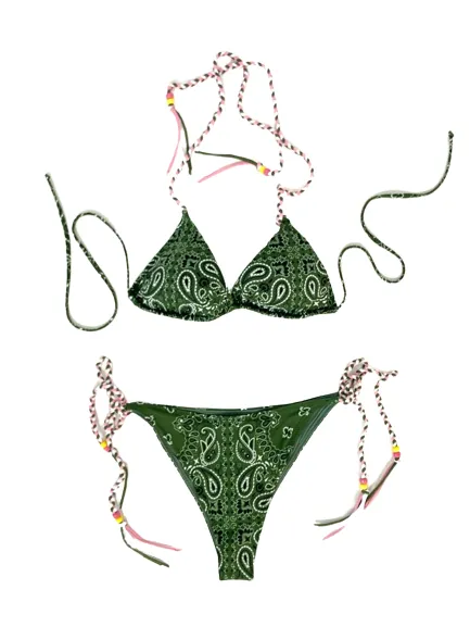 BIKINI DONNA VERDE FANTASIA BANDANNA