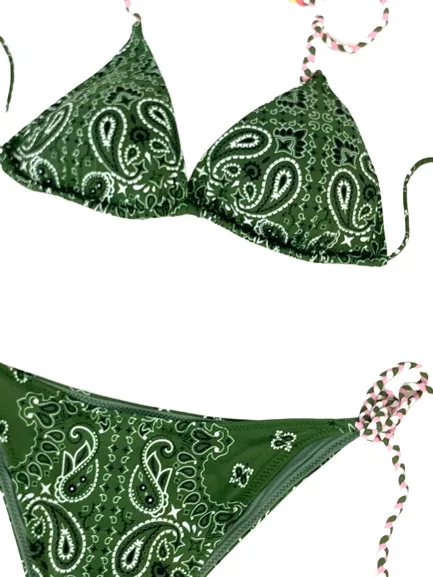 BIKINI DONNA VERDE FANTASIA BANDANNA