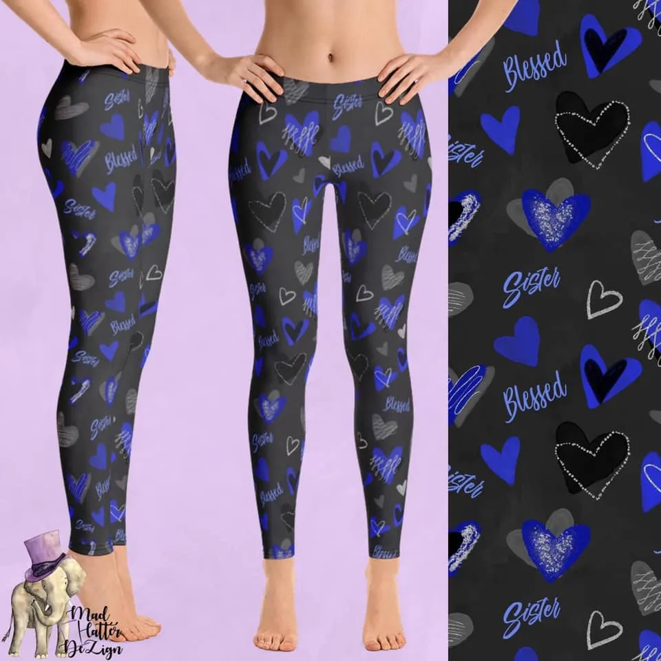 Blessed Sister Heart Leggings – Cozy, High-Waisted Leggings for Sisters Everywhere