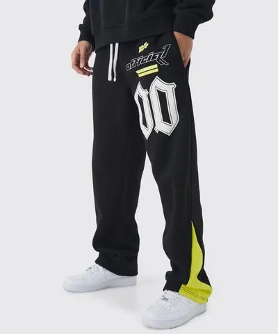 boohooMAN Mens Relaxed Fit Moto Gusset Sweatpants