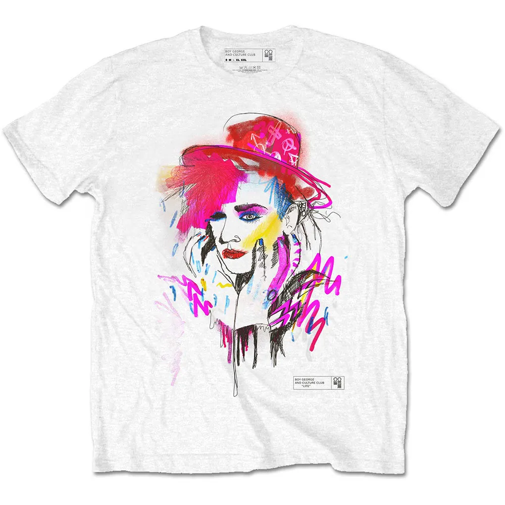 Boy George Drawn on White T-Shirt