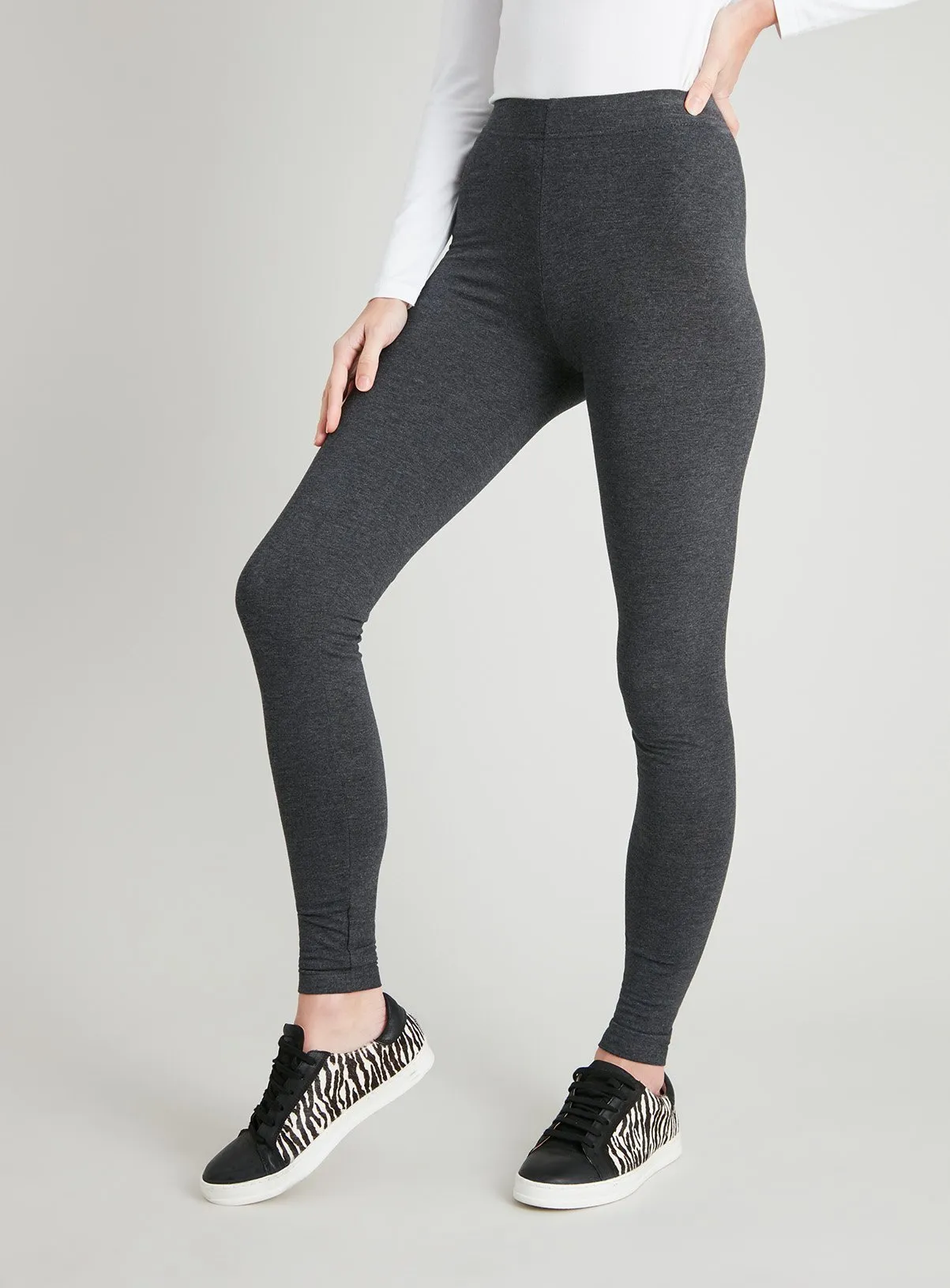 Buy Grey Marl Soft Touch Leggings 12S | Leggings | Tu