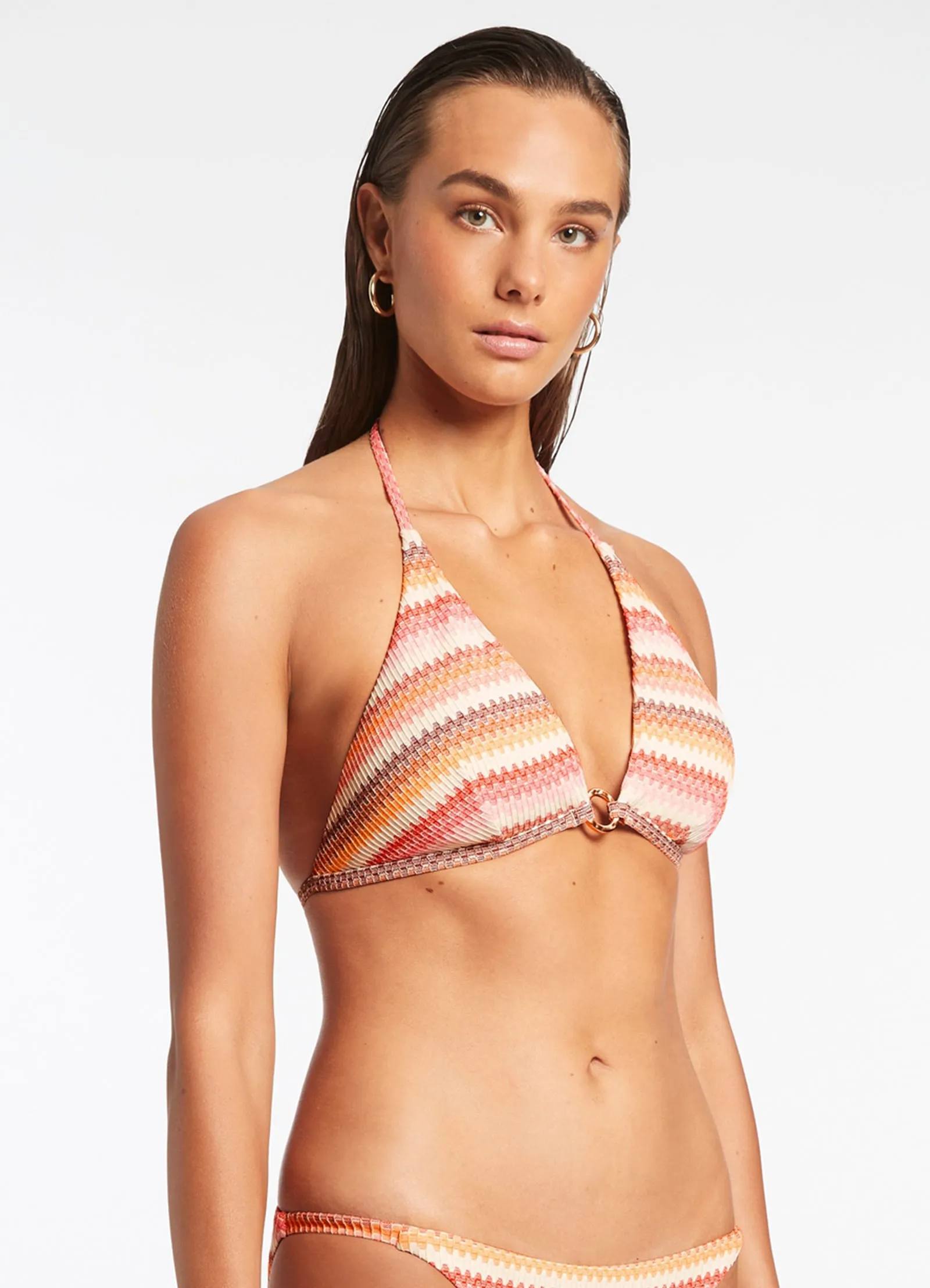 Capri Stripe Halter Top - Candy