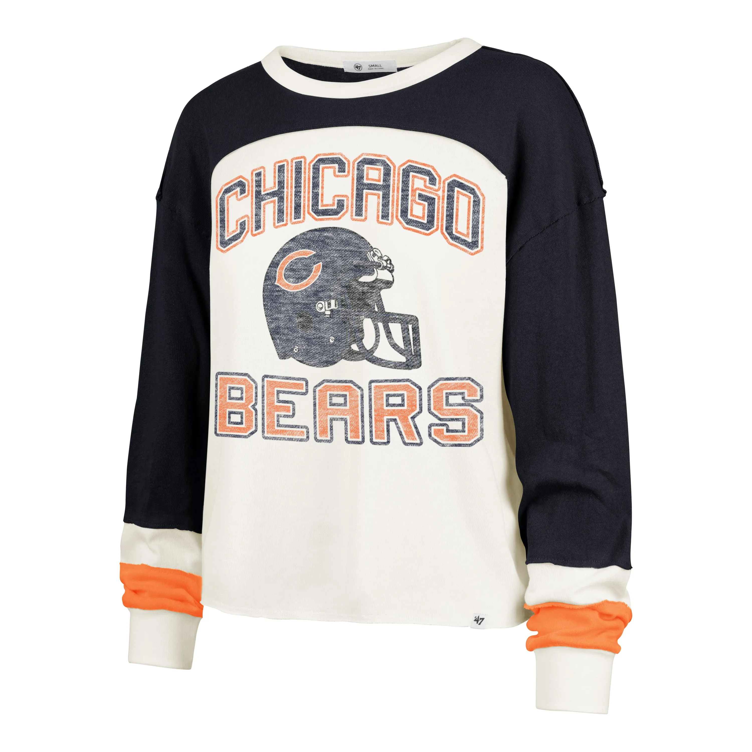 CHICAGO BEARS HISTORIC GRIDIRON CURVE '47 TONI LONG SLEEVE TEE WOMENS