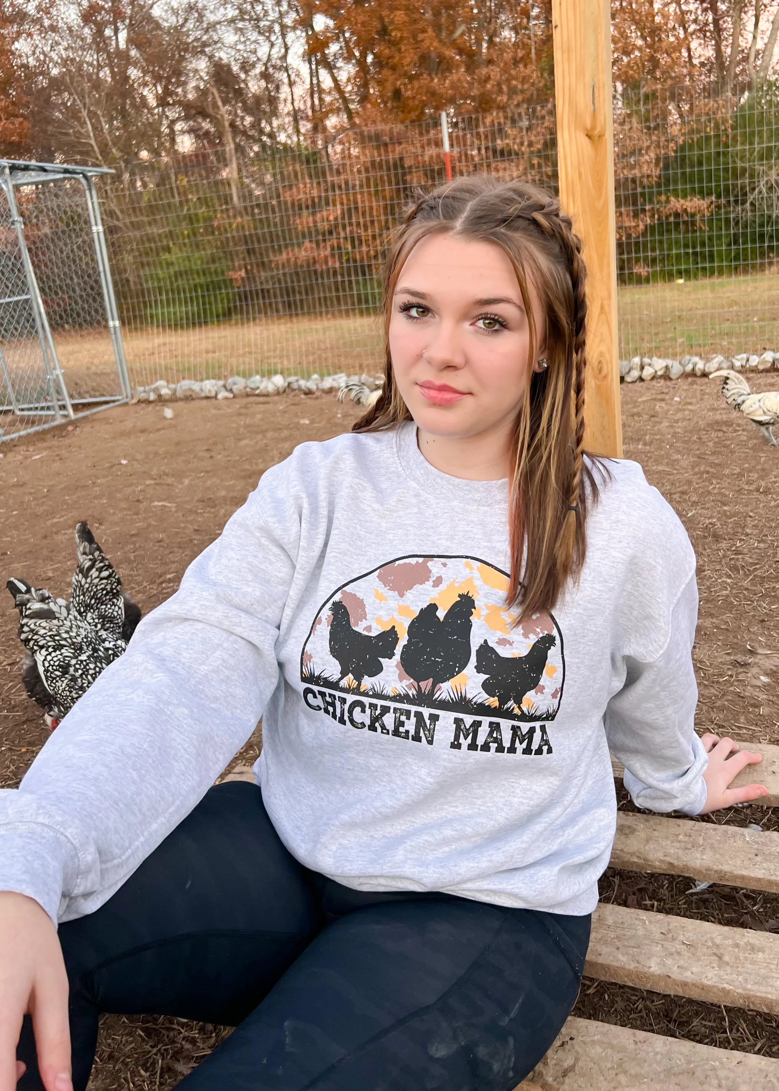 Chicken Mama Sweatshirt | Heather Grey