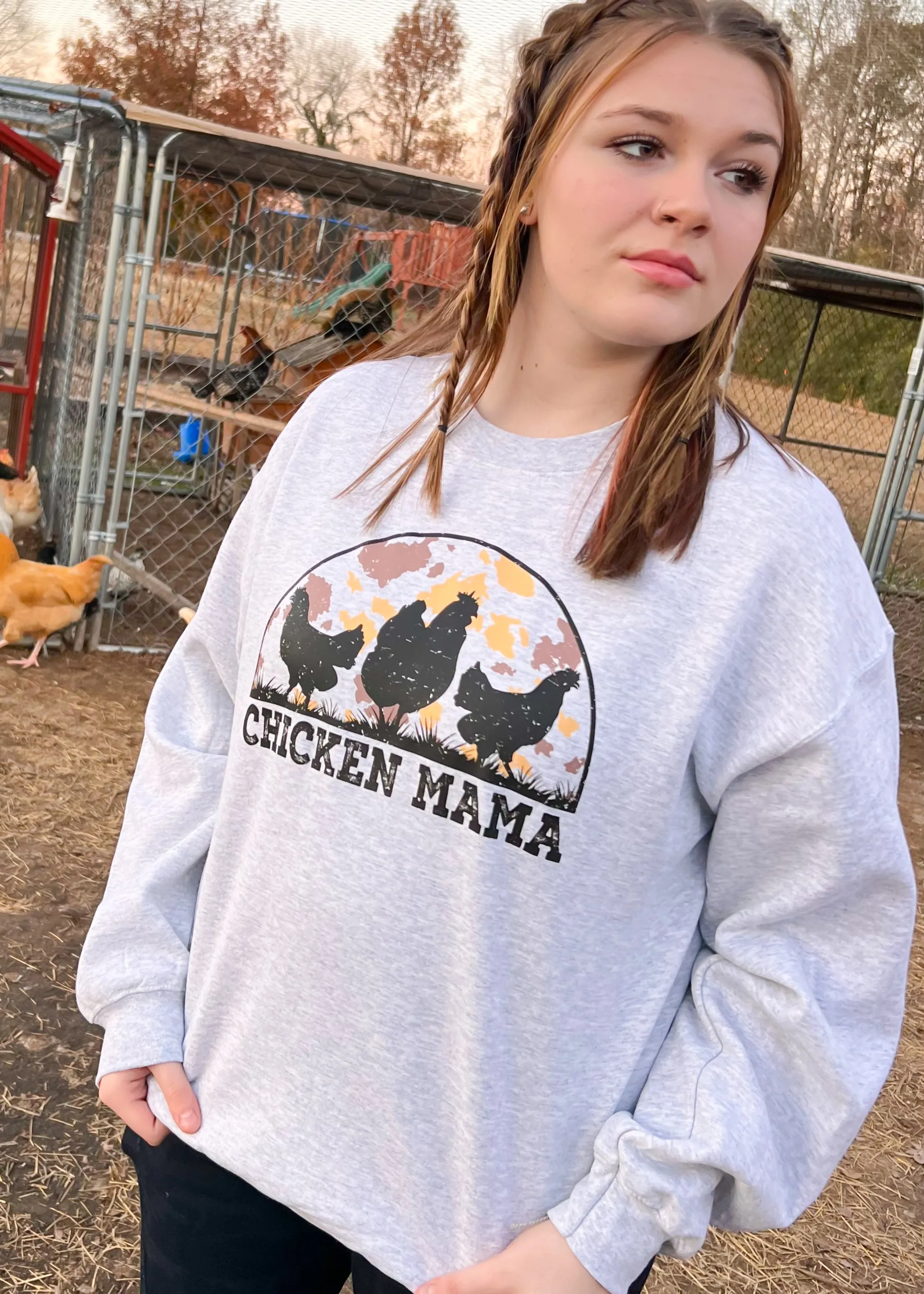 Chicken Mama Sweatshirt | Heather Grey