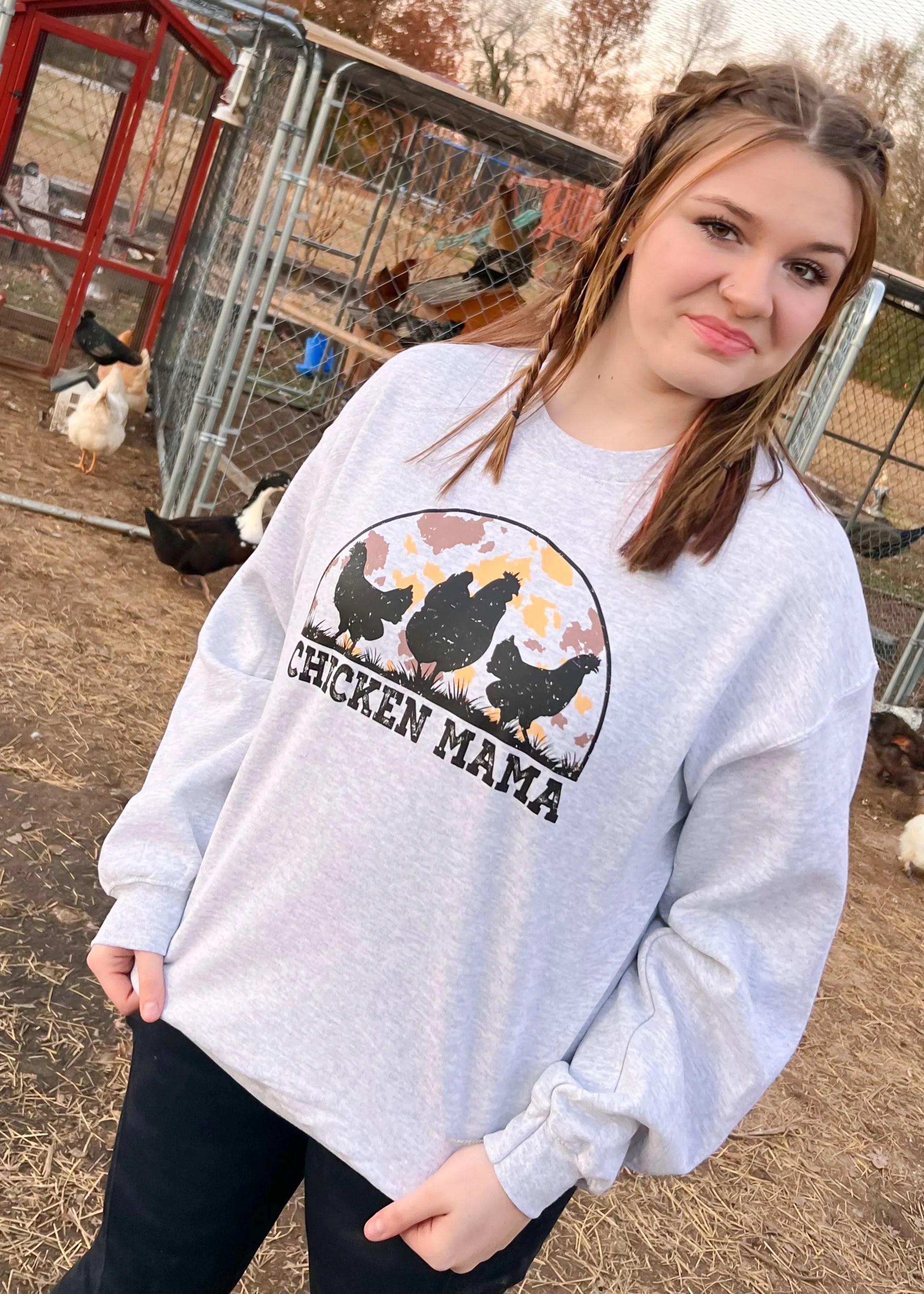 Chicken Mama Sweatshirt | Heather Grey