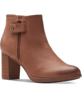 Clarks Bayla Glow Womens Suede Round Toe Ankle Boots