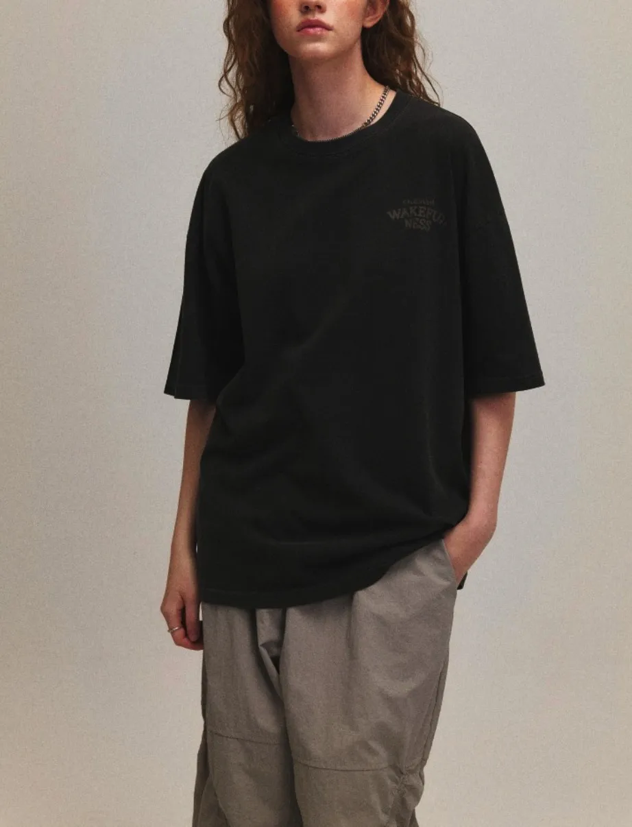 COMPAGNO  |Unisex U-Neck Cotton Oversized T-Shirts