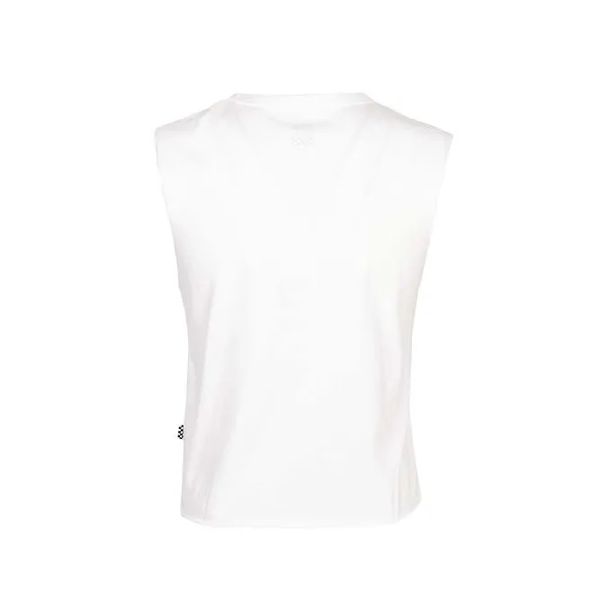 CROP TANK WITH SMALL EMBROIDERED LOGO Woman White