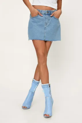 Denim Open Toe Ankle Boots