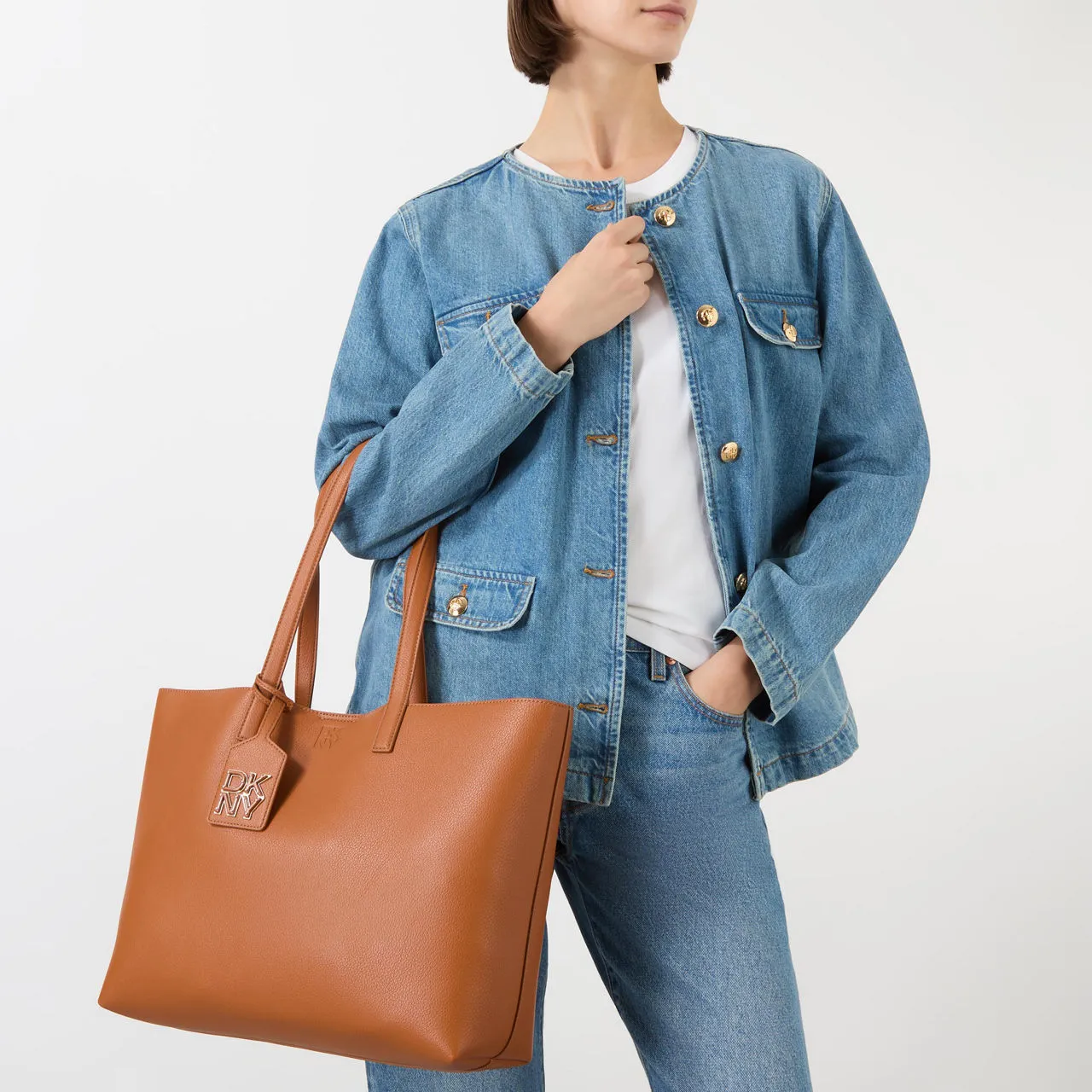 DKNY Slope Tote Bag - Cognac