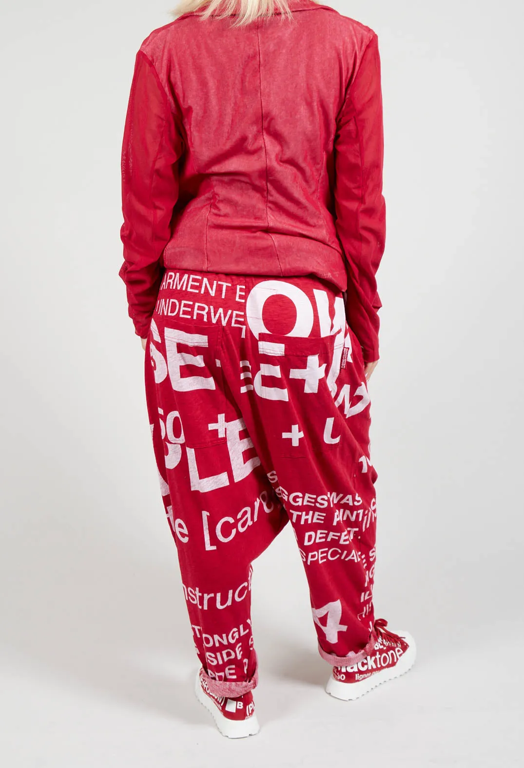 Drop Crotch Jersey Joggers in Chili Print