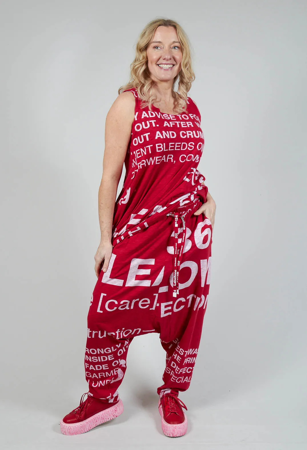 Drop Crotch Jersey Joggers in Chili Print