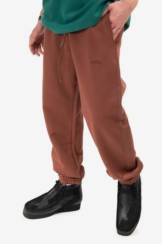 Drôle de Monsieur cotton joggers brown color