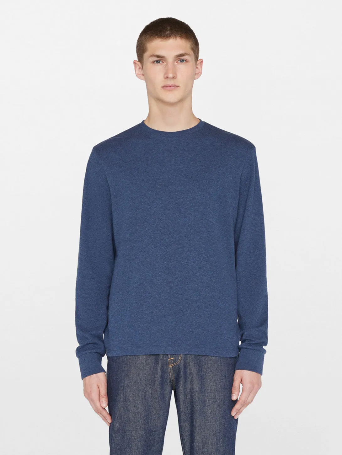 Duo Fold Long Sleeve Crew Top - Heather Midnight Navy