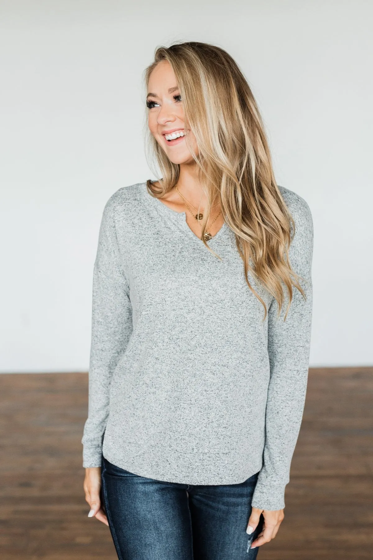 Everywhere We Will Go Long Sleeve Top- Heather Grey