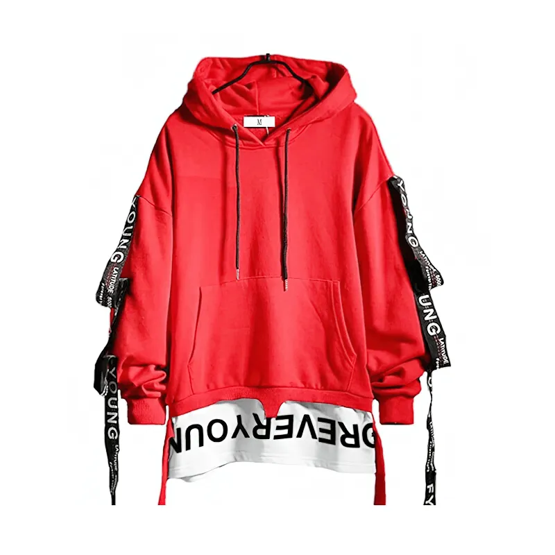 Fashion Hoodies For Men With Ribbons / Casual Sweatshirt Of Hoodie