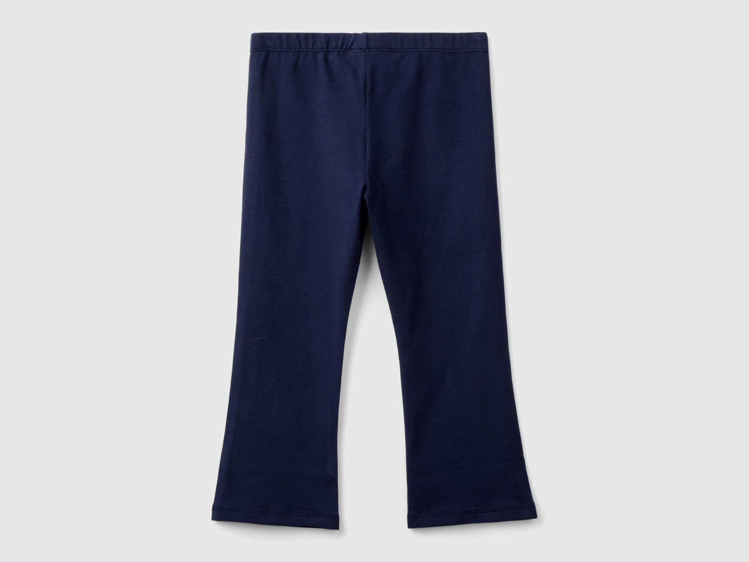 Flared leggings in stretch cotton - Dark Blue | Benetton