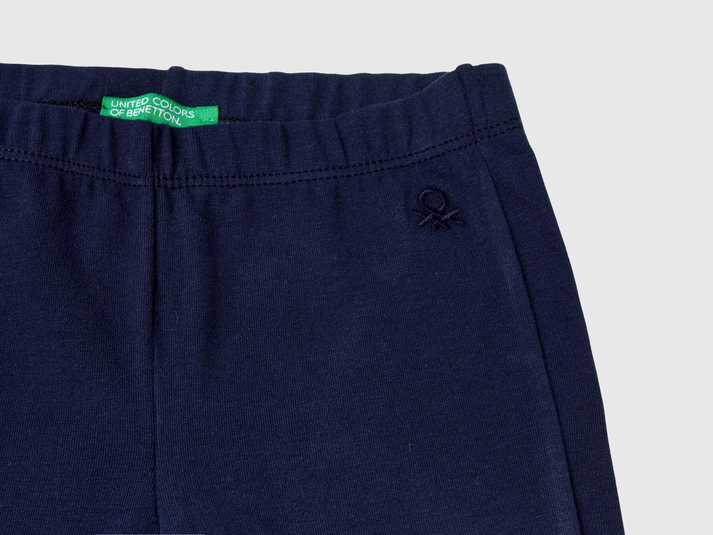 Flared leggings in stretch cotton - Dark Blue | Benetton