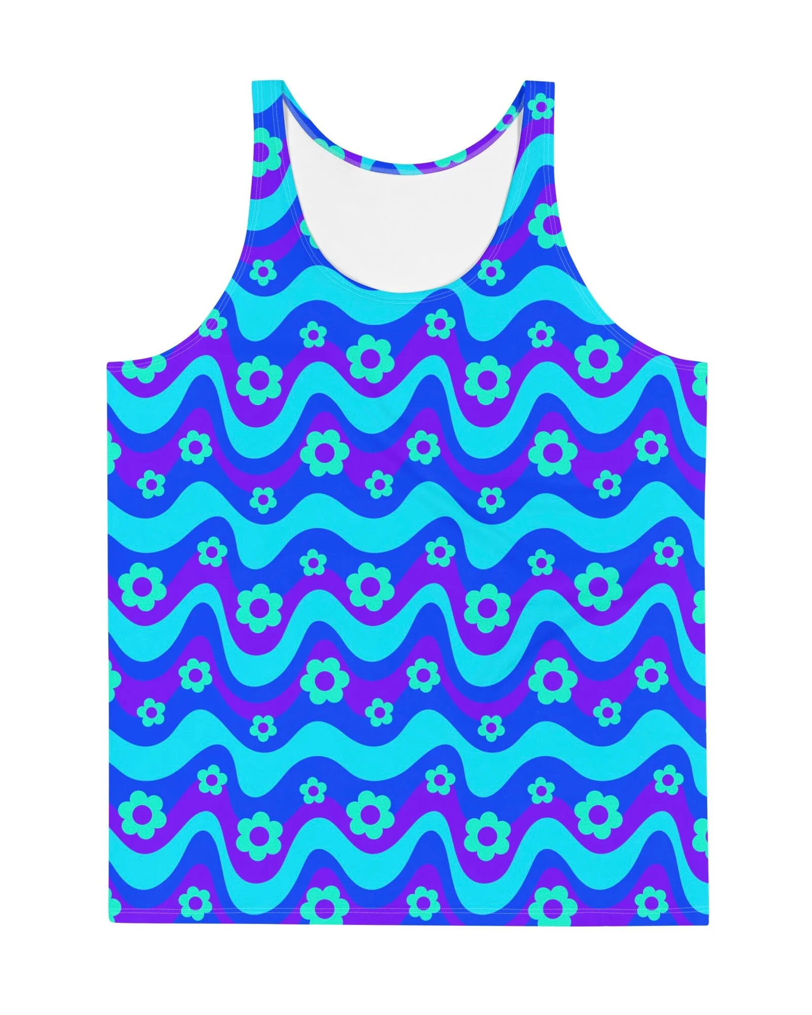 Flower Power Blue Tank Top